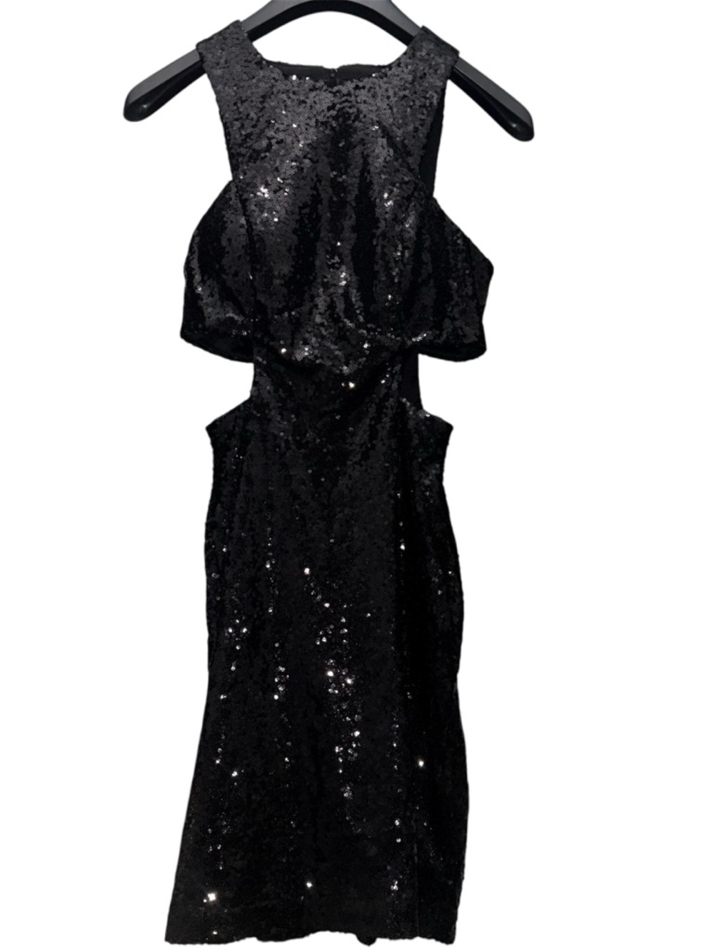 Teeze Me | Black Sequin Cutout Dress | 1/2